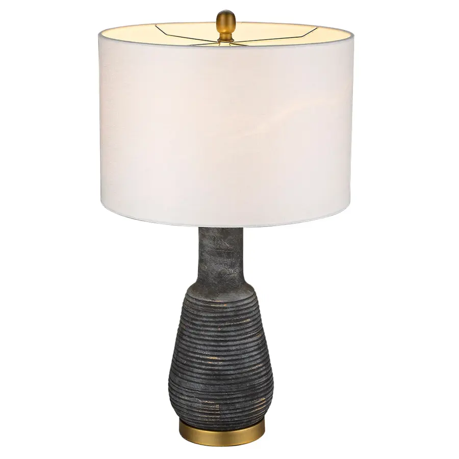 Trend Home Brass Ceramic Table Lamp with Linen Shade - Image 3