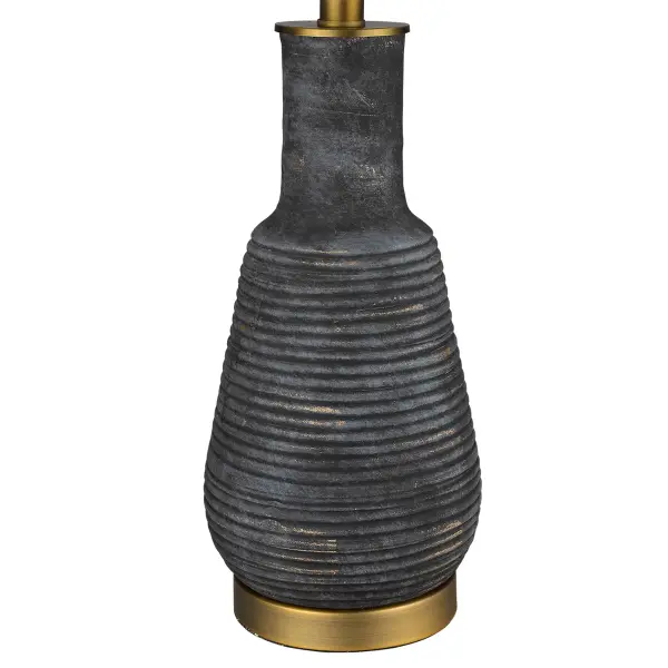 Trend Home Brass Ceramic Table Lamp with Linen Shade - Image 4