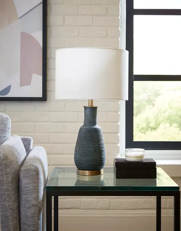 Trend Home Brass Ceramic Table Lamp with Linen Shade - Image 7