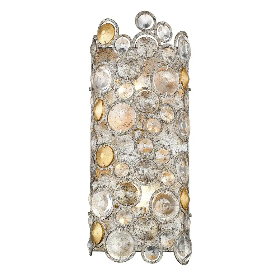 Vitozzi 2-Light Sconce in Antique Silver Leaf - Image 2