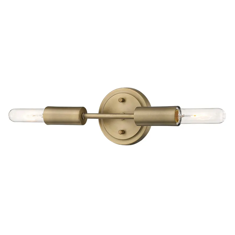 Perret 2-Light Sconce in Aged Brass - Image 3