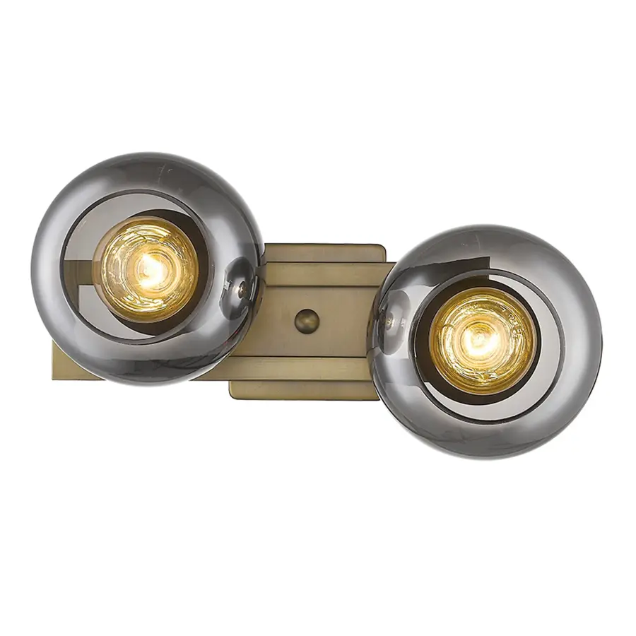 Lunette 2-Light Sconce in Aged Brass - Image 2