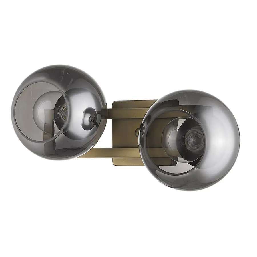 Lunette 2-Light Sconce in Aged Brass - Image 3