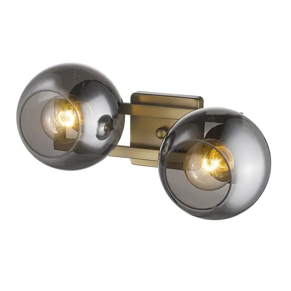Lunette 2-Light Sconce in Aged Brass - Image 4