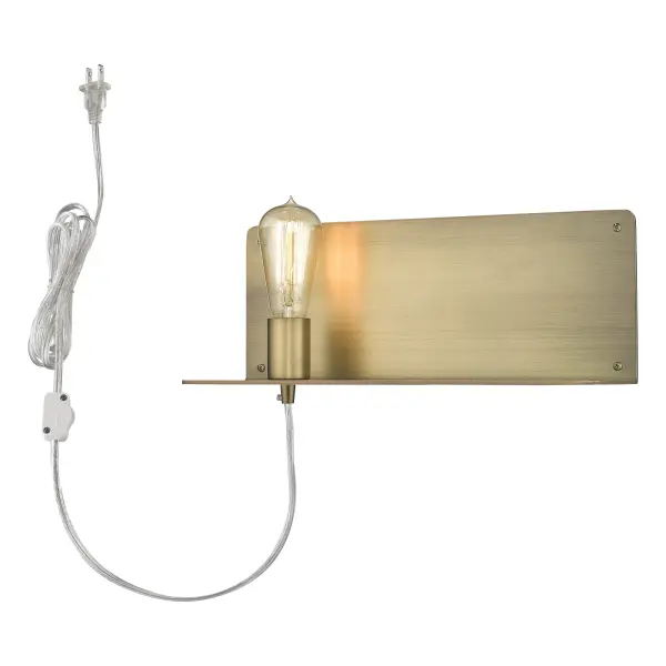 The Arris wall sconce brings contemporary elegance with its clean horizontal profile and warm aged brass finish. At 15 inches wide, it makes a bold statement while the plug-in design offers flexible placement without hardwiring.