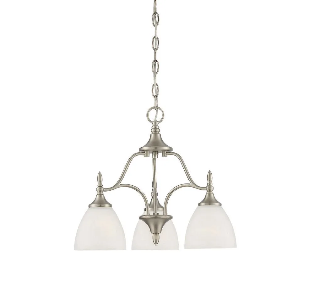 Herndon Three Light Chandelier in Satin Nickel