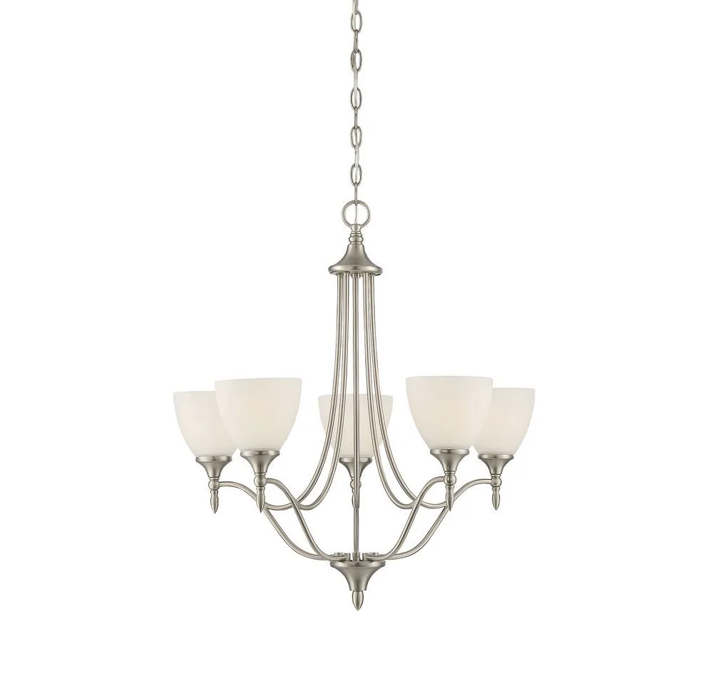 Herndon Five Light Chandelier in Satin Nickel
