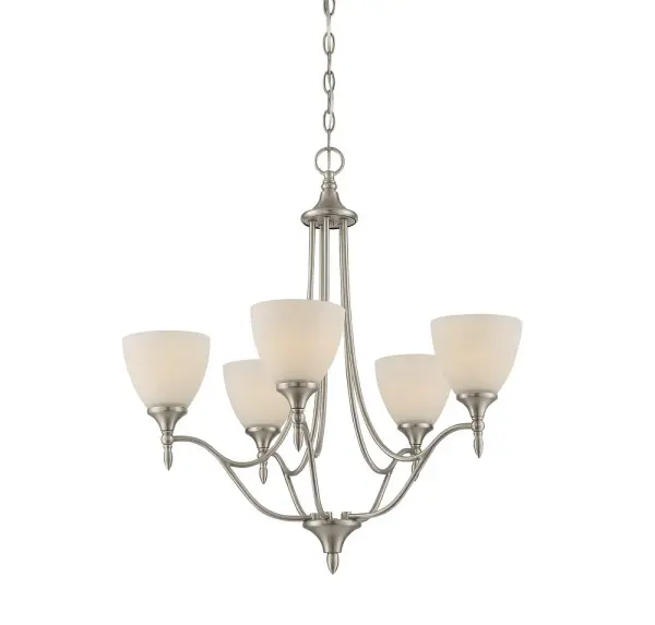 Herndon 5-Light Chandelier in Satin Nickel - Image 3