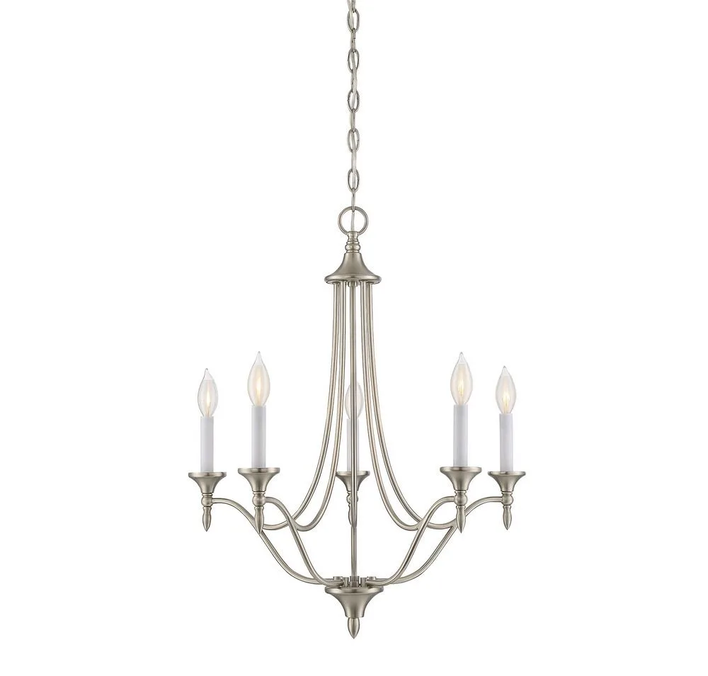 Herndon Five Light Chandelier in Satin Nickel