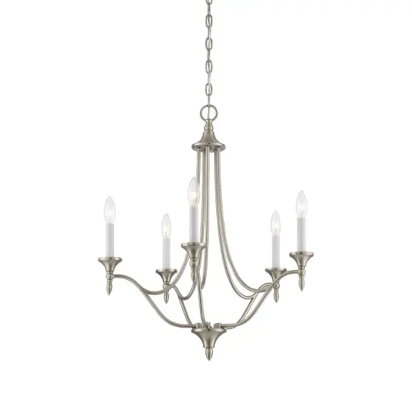 Herndon 5-Light Chandelier in Satin Nickel - Image 3