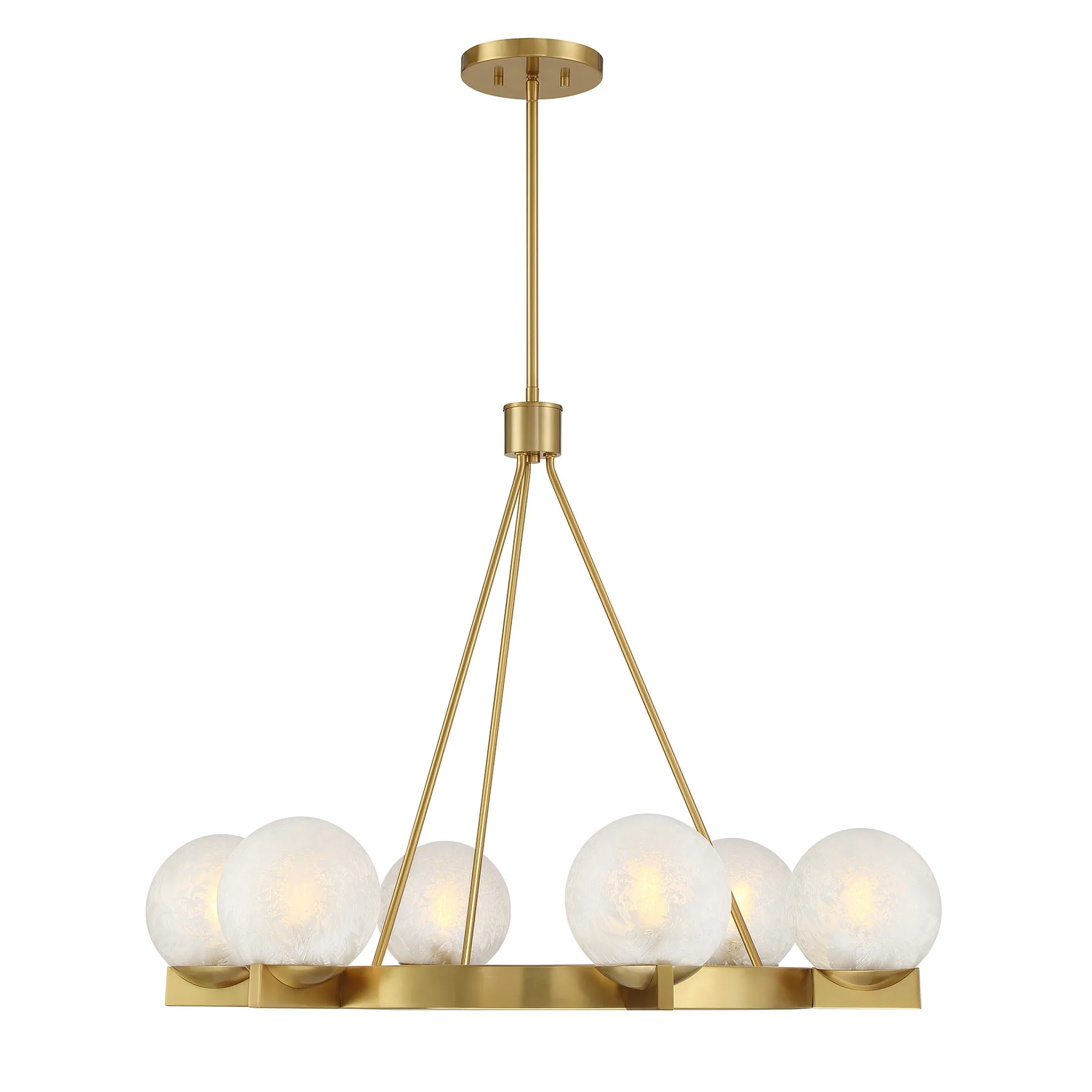 Darien Six Light Chandelier in Warm Brass