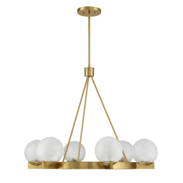 Darien 6-Light Chandelier in Warm Brass - alternate view