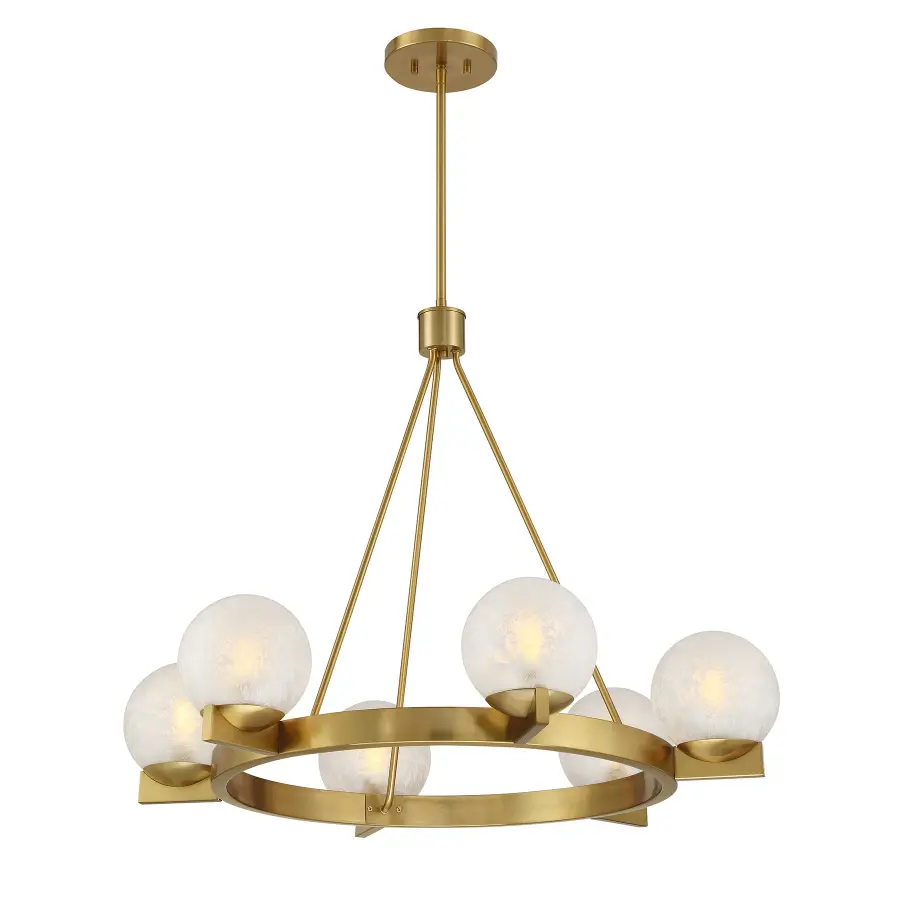 Darien 6-Light Chandelier in Warm Brass - Image 3