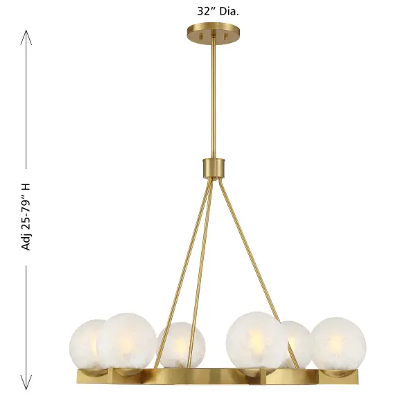 Darien 6-Light Chandelier in Warm Brass - Image 8