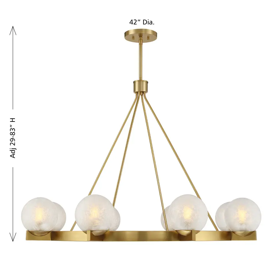 Darien 8-Light Chandelier in Warm Brass - Image 6