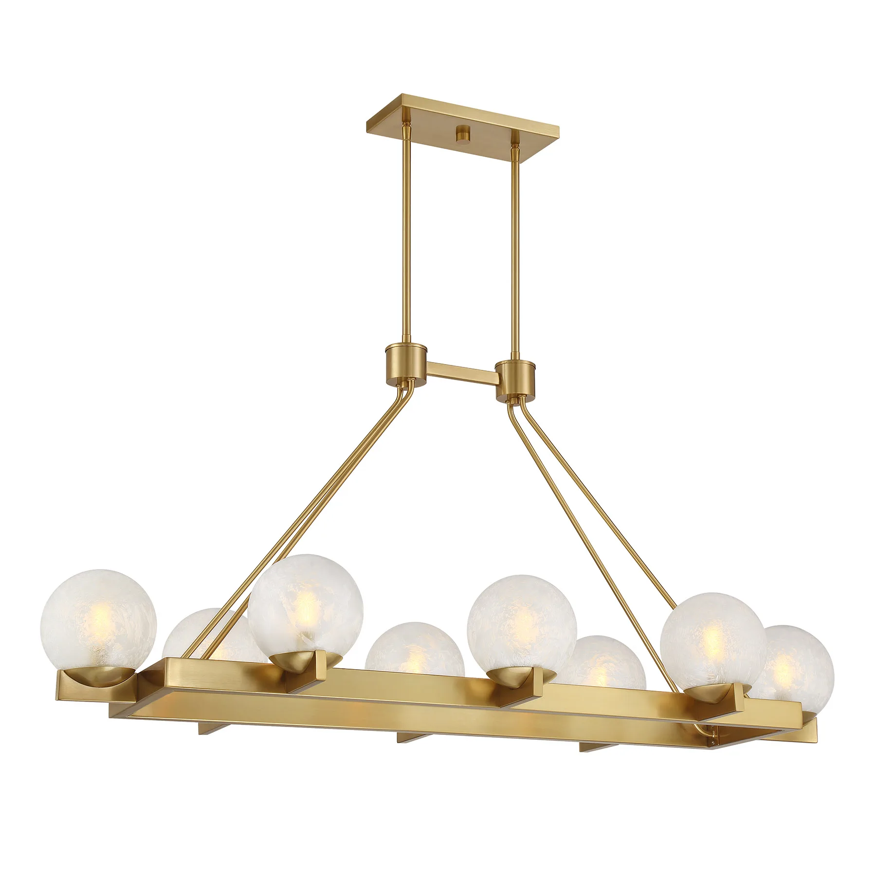 Darien Eight Light Linear Chandelier in Warm Brass