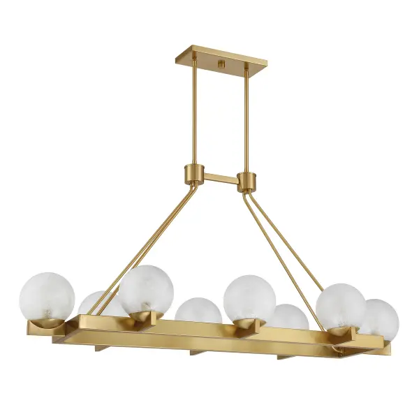 Darien 8-Light Linear Chandelier in Warm Brass - alternate view