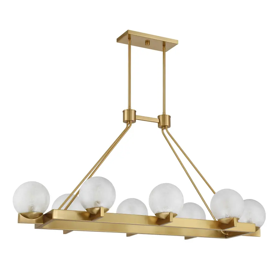 Darien 8-Light Linear Chandelier in Warm Brass - Image 2