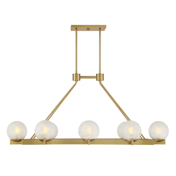 Darien 8-Light Linear Chandelier in Warm Brass - Image 3