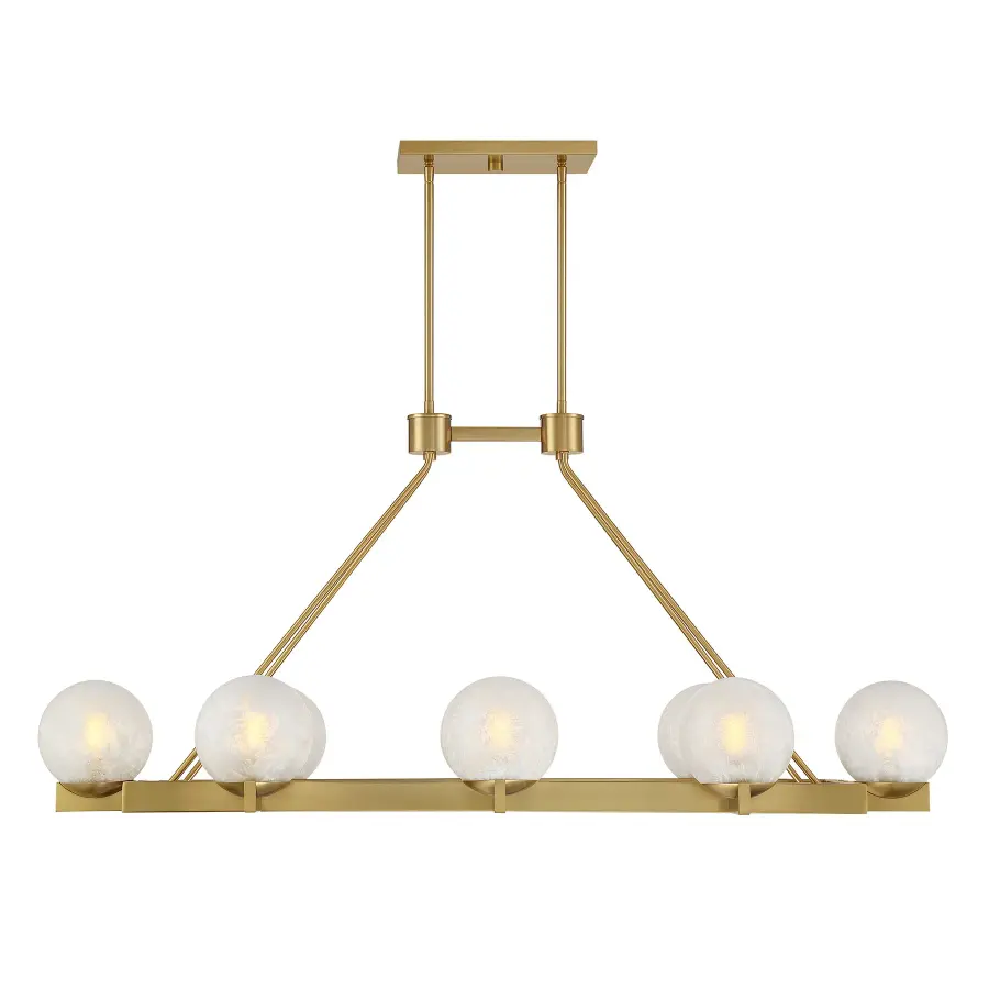 Darien 8-Light Linear Chandelier in Warm Brass - Image 3