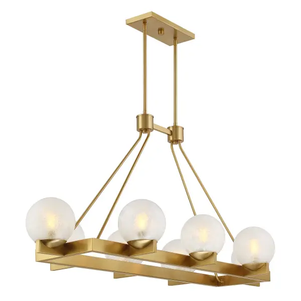 Darien 8-Light Linear Chandelier in Warm Brass - Image 4