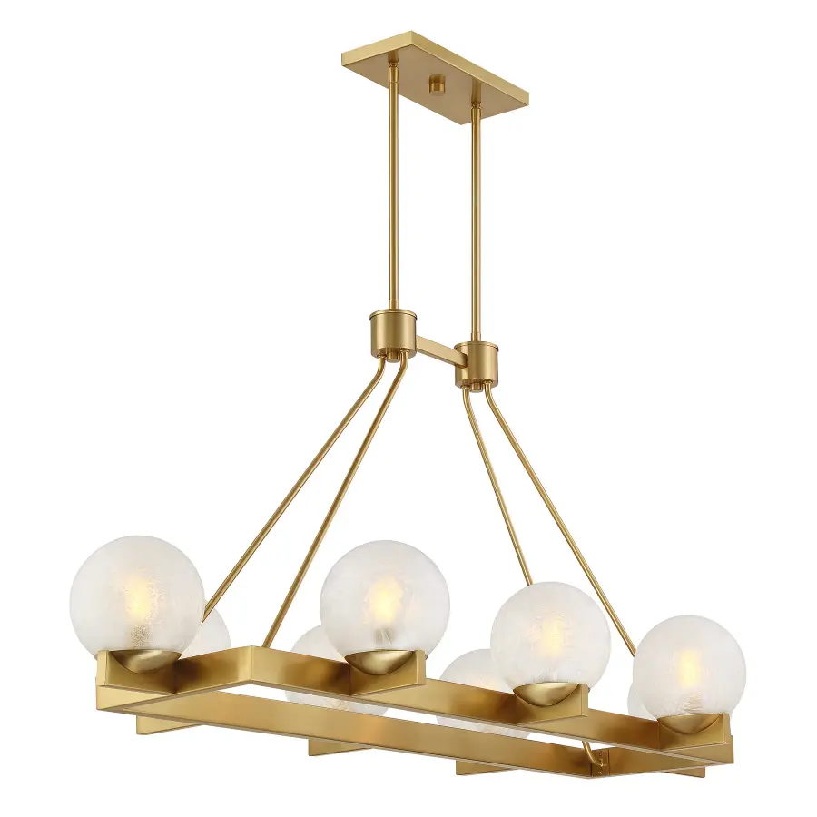 Darien 8-Light Linear Chandelier in Warm Brass - Image 4