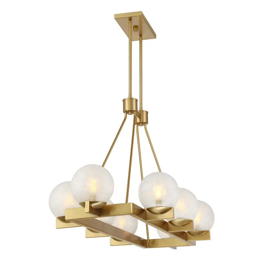Darien 8-Light Linear Chandelier in Warm Brass - Image 5