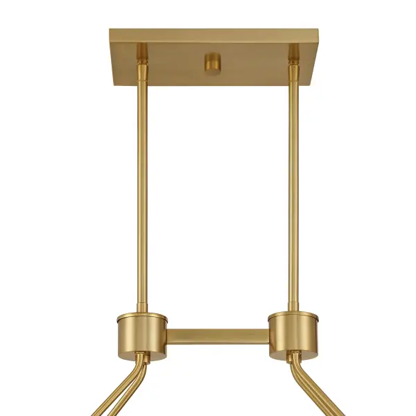 Darien 8-Light Linear Chandelier in Warm Brass - Image 6