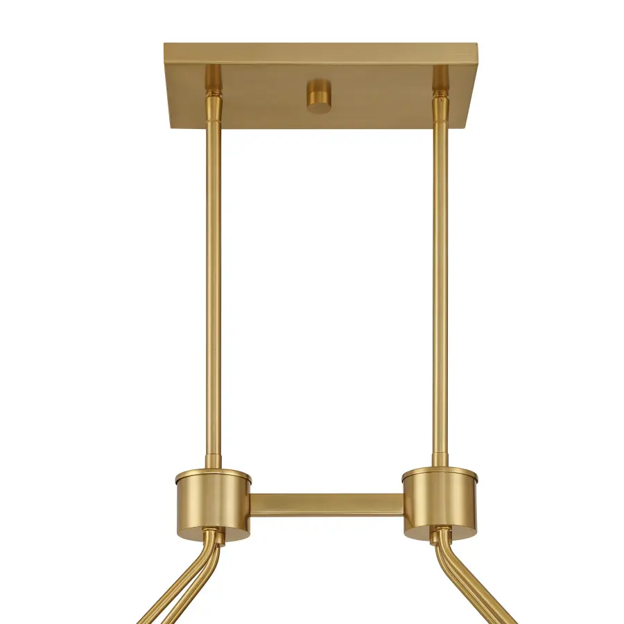 Darien 8-Light Linear Chandelier in Warm Brass - Image 6