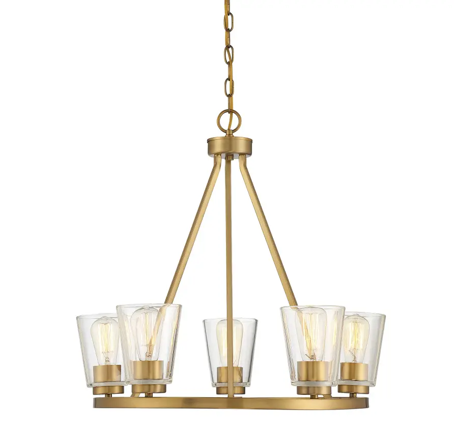 Calhoun Five Light Chandelier in Warm Brass - Image 1
