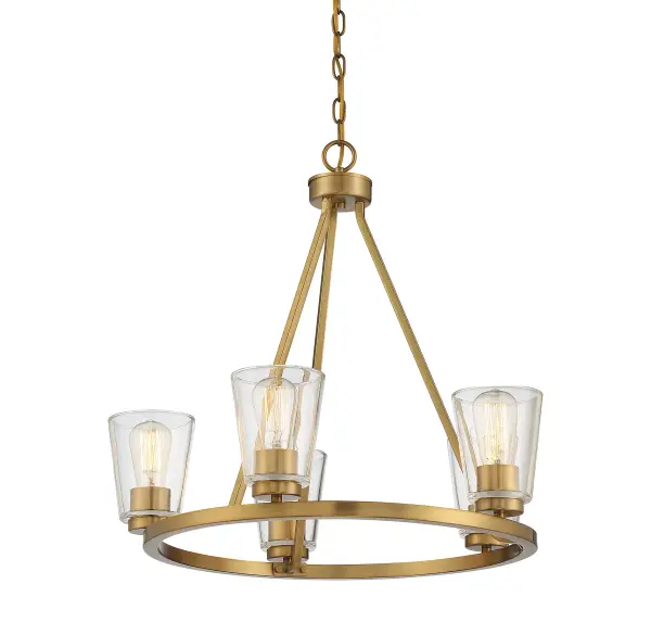 Calhoun Five Light Chandelier in Warm Brass - Image 5