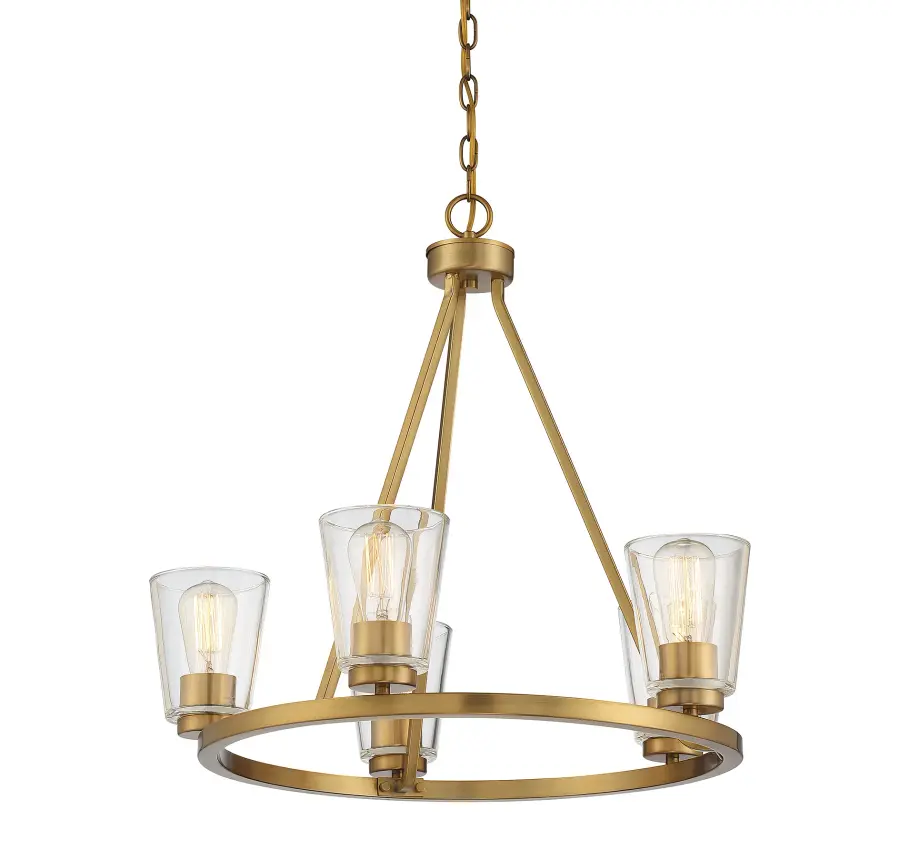 Calhoun Five Light Chandelier in Warm Brass - Image 5