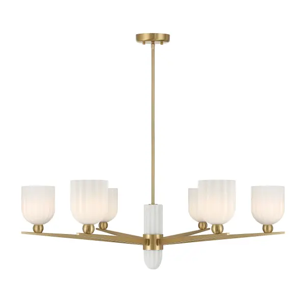 Collier 6-Light Chandelier in Warm Brass - Image 1
