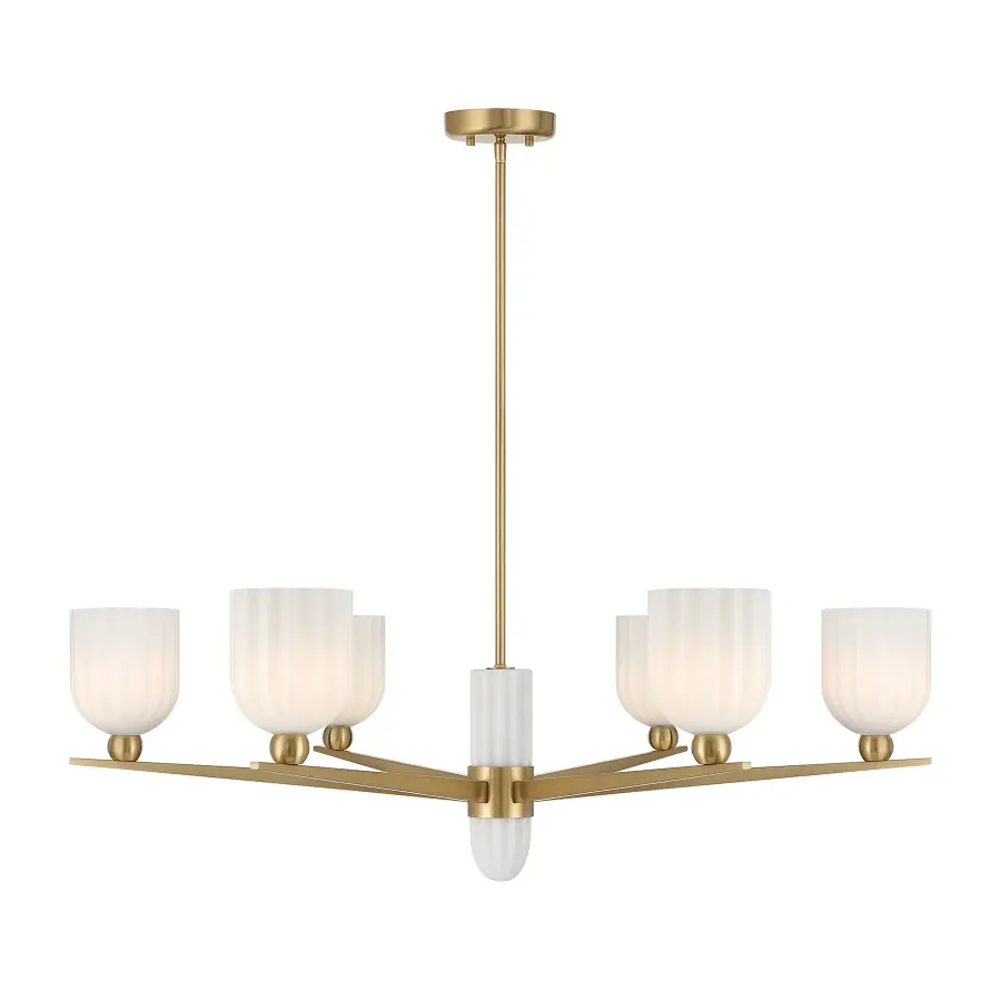 Collier 6-Light Chandelier in Warm Brass - Image 1