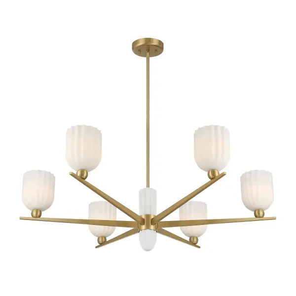 Collier 6-Light Chandelier in Warm Brass - Image 4