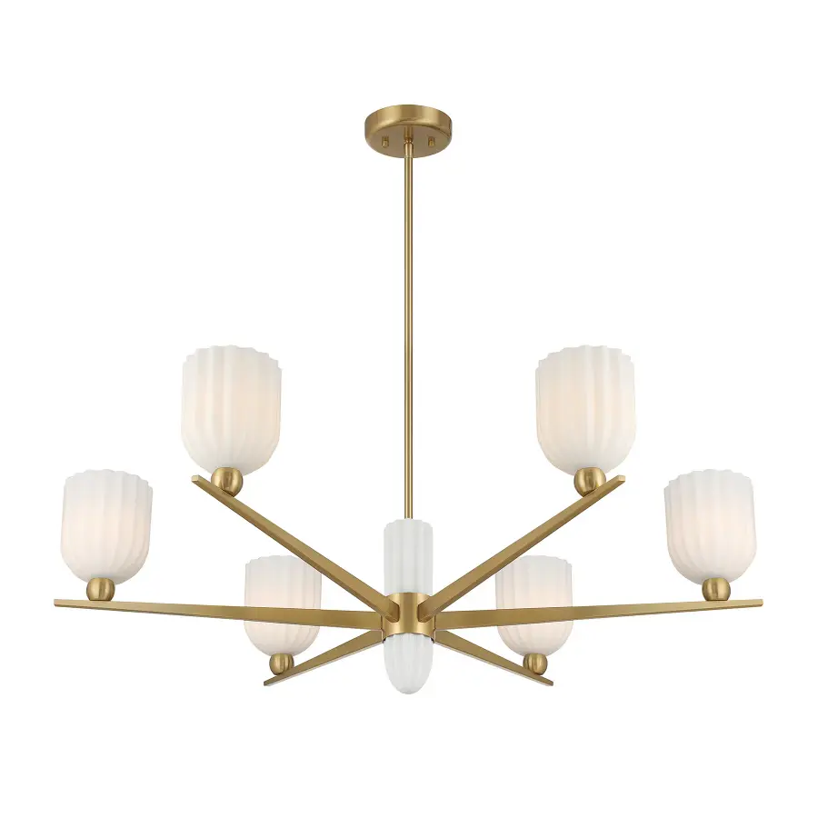Collier 6-Light Chandelier in Warm Brass - Image 4