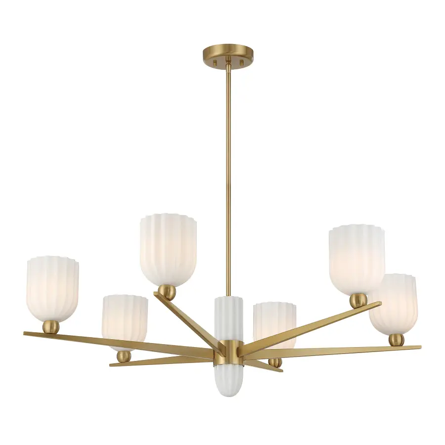 Collier 6-Light Chandelier in Warm Brass - Image 5