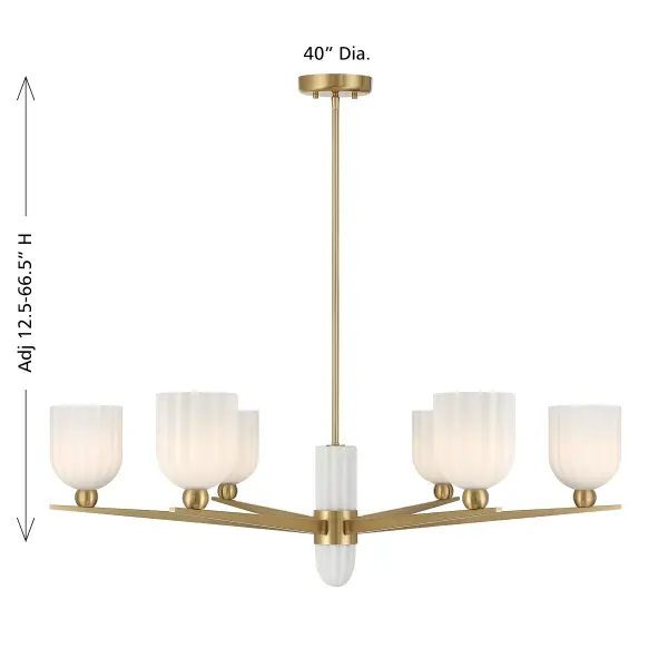 Collier 6-Light Chandelier in Warm Brass - Image 8