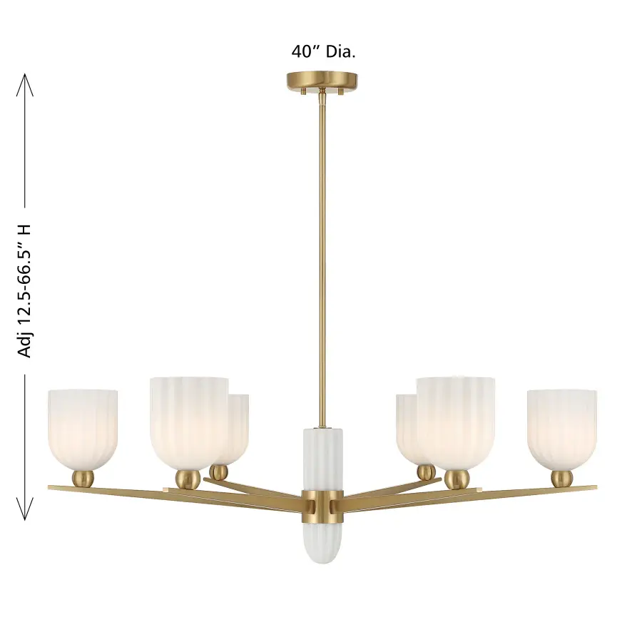 Collier 6-Light Chandelier in Warm Brass - Image 8