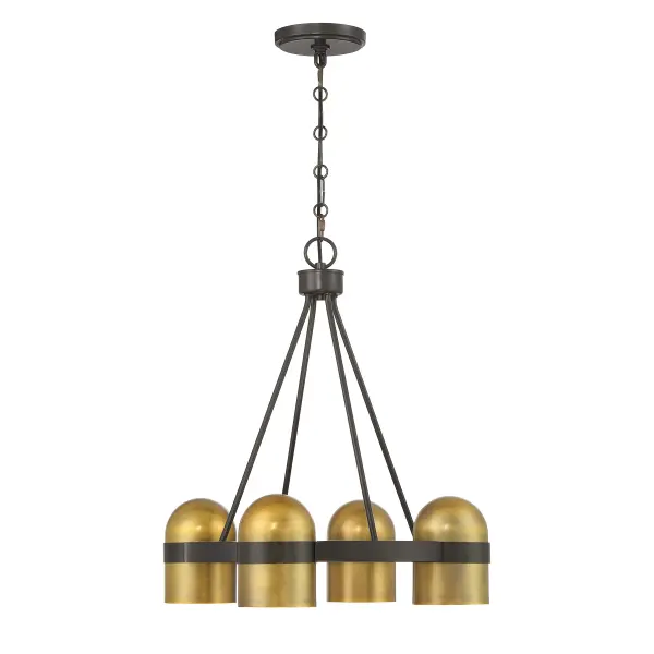 Andover 4-Light Chandelier in Mediterranean Bronze and Riviera Brass - Image 3