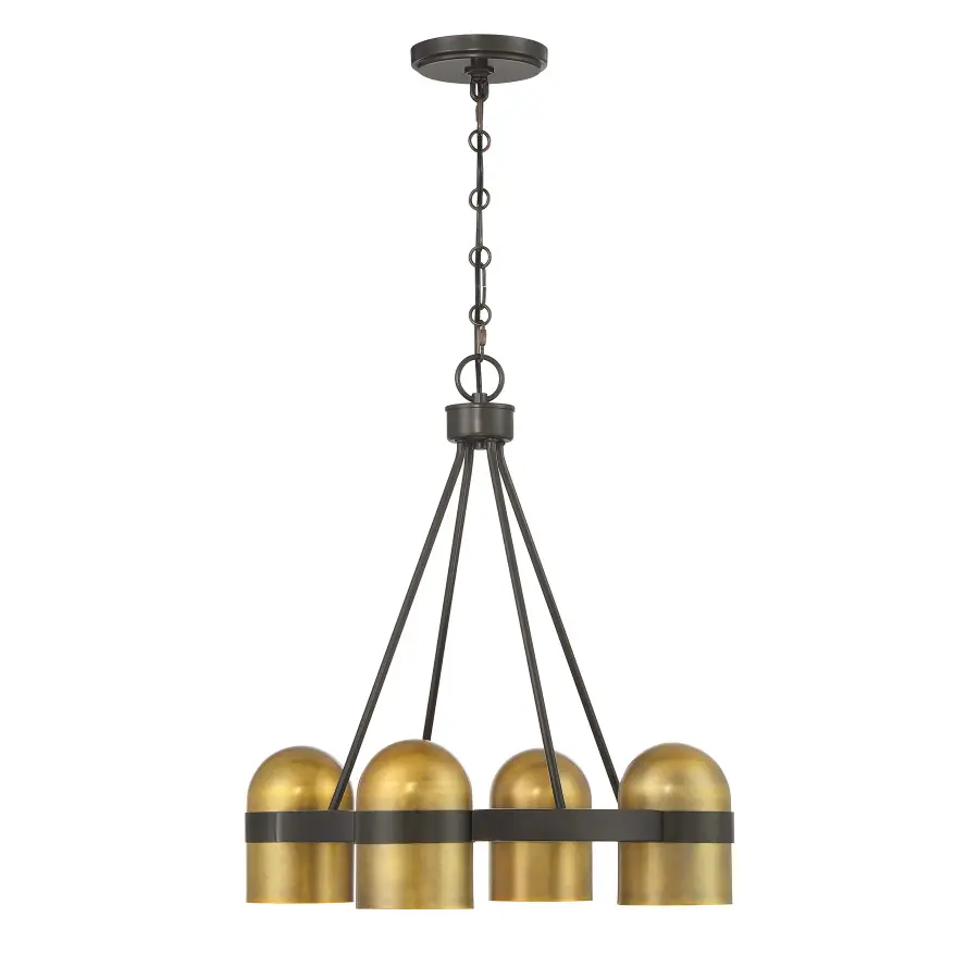 Andover 4-Light Chandelier in Mediterranean Bronze and Riviera Brass - Image 3