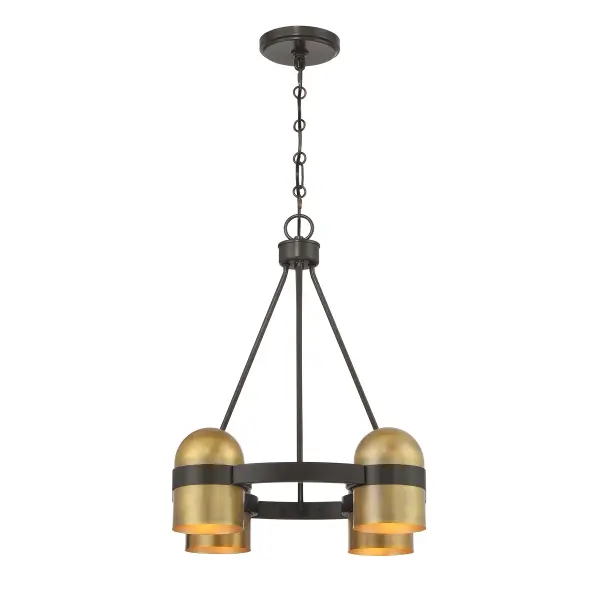 Andover 4-Light Chandelier in Mediterranean Bronze and Riviera Brass - Image 5