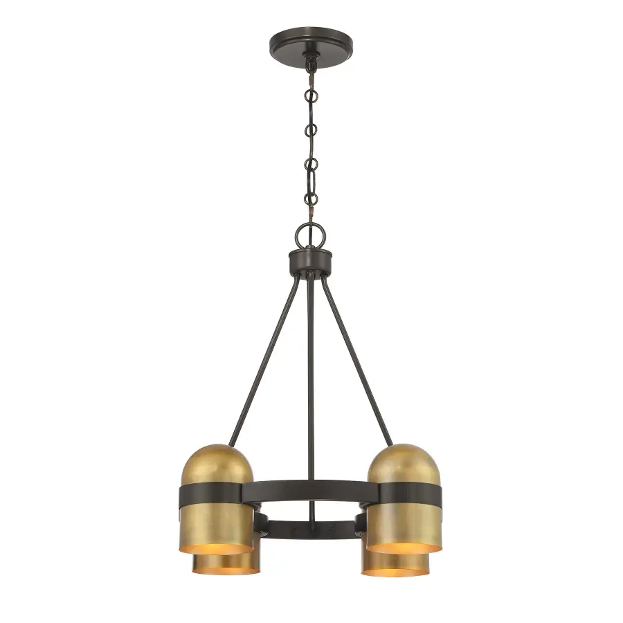 Andover 4-Light Chandelier in Mediterranean Bronze and Riviera Brass - Image 5