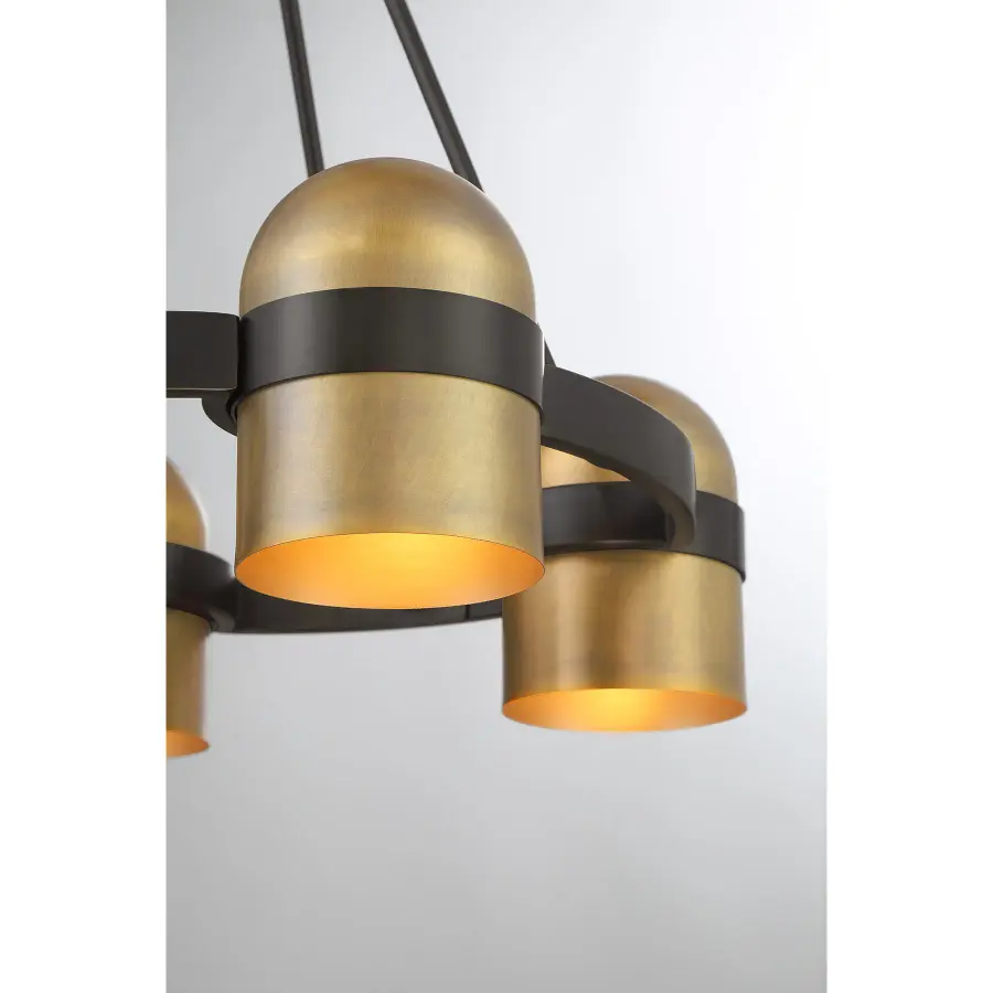 Andover 4-Light Chandelier in Mediterranean Bronze and Riviera Brass - Image 7