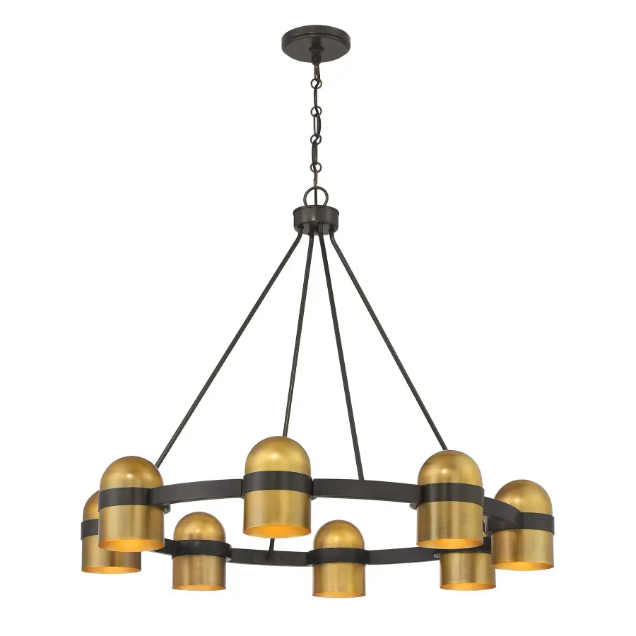 Andover 8-Light Chandelier in Mediterranean Bronze and Riviera Brass - Image 1