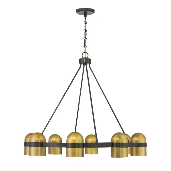 Andover 8-Light Chandelier in Mediterranean Bronze and Riviera Brass - Image 3