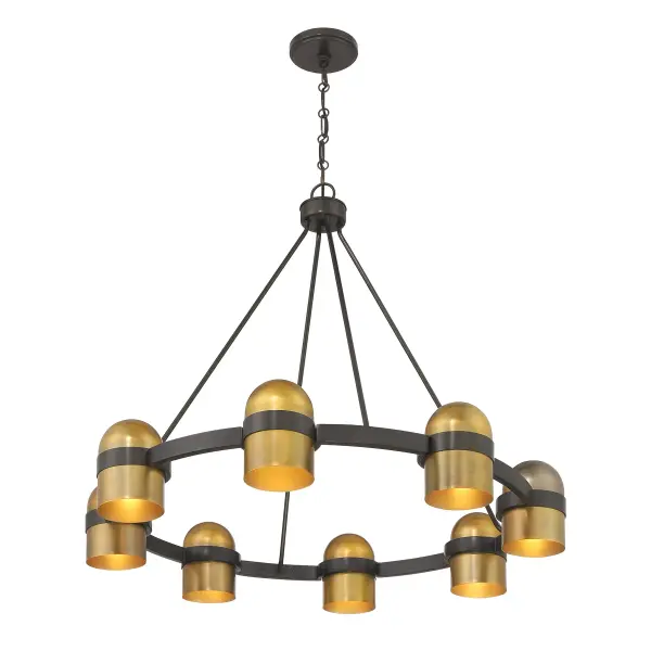 Andover 8-Light Chandelier in Mediterranean Bronze and Riviera Brass - Image 4