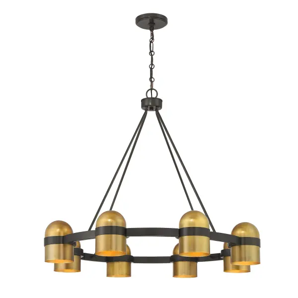 Andover 8-Light Chandelier in Mediterranean Bronze and Riviera Brass - Image 5
