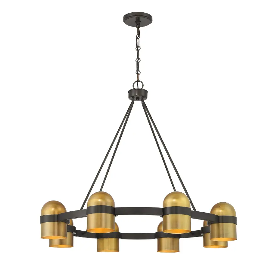 Andover 8-Light Chandelier in Mediterranean Bronze and Riviera Brass - Image 5