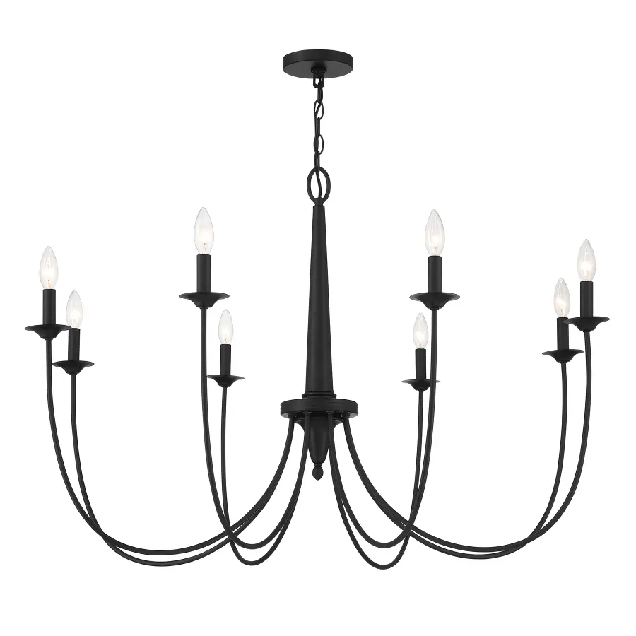 Stonecrest 8-Light Chandelier in Matte Black - Image 1